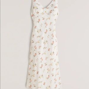 Abercrombie Faux Silk Slip Midi Dress